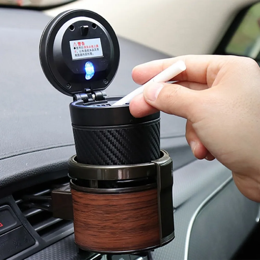 

Solar Powered Car Ashtray Smokeless with LED lights Multi-functional Mini & Cute Portable Car Smokeless