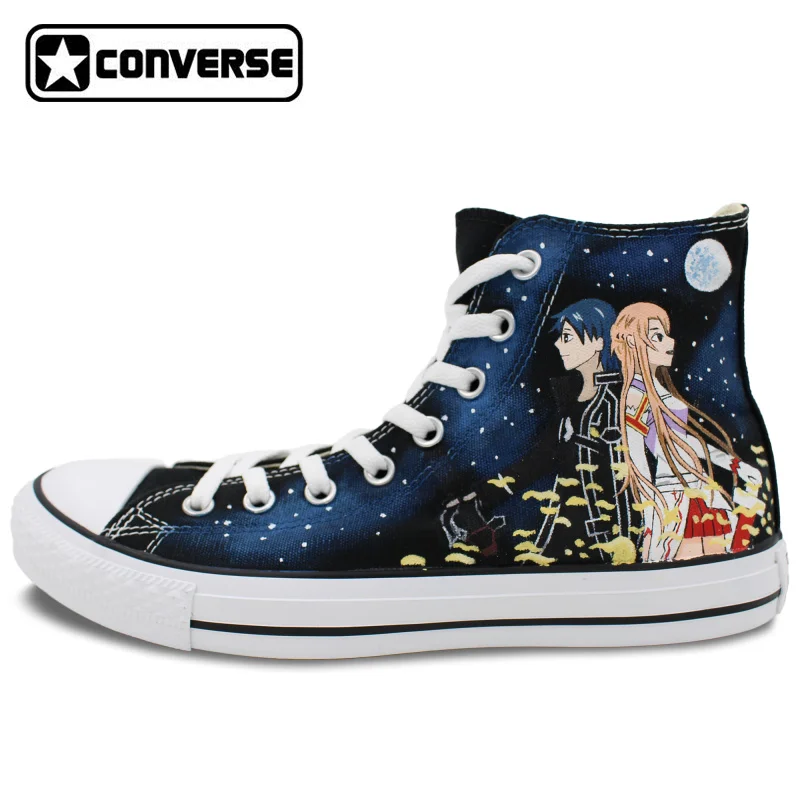 

Anime Converse All Star Women Men Shoes Sword Art Online Design Custom Hand Painted Canvas Sneakers Boys Girls Cosplay Gifts
