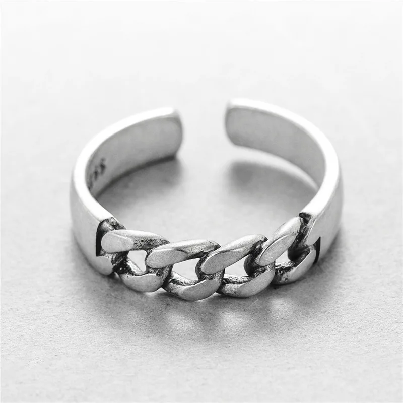 Matt wide open ring 100% Sterling 925 silver Jewelry Vintage Adjustable unisex rings for man women gift