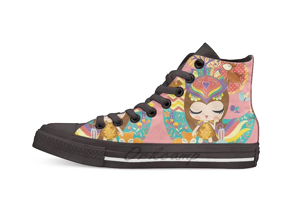 

Deep in the forest Nimi Collection Unisex High Top Canvas flat Casual Custom shoes Drop Shipping