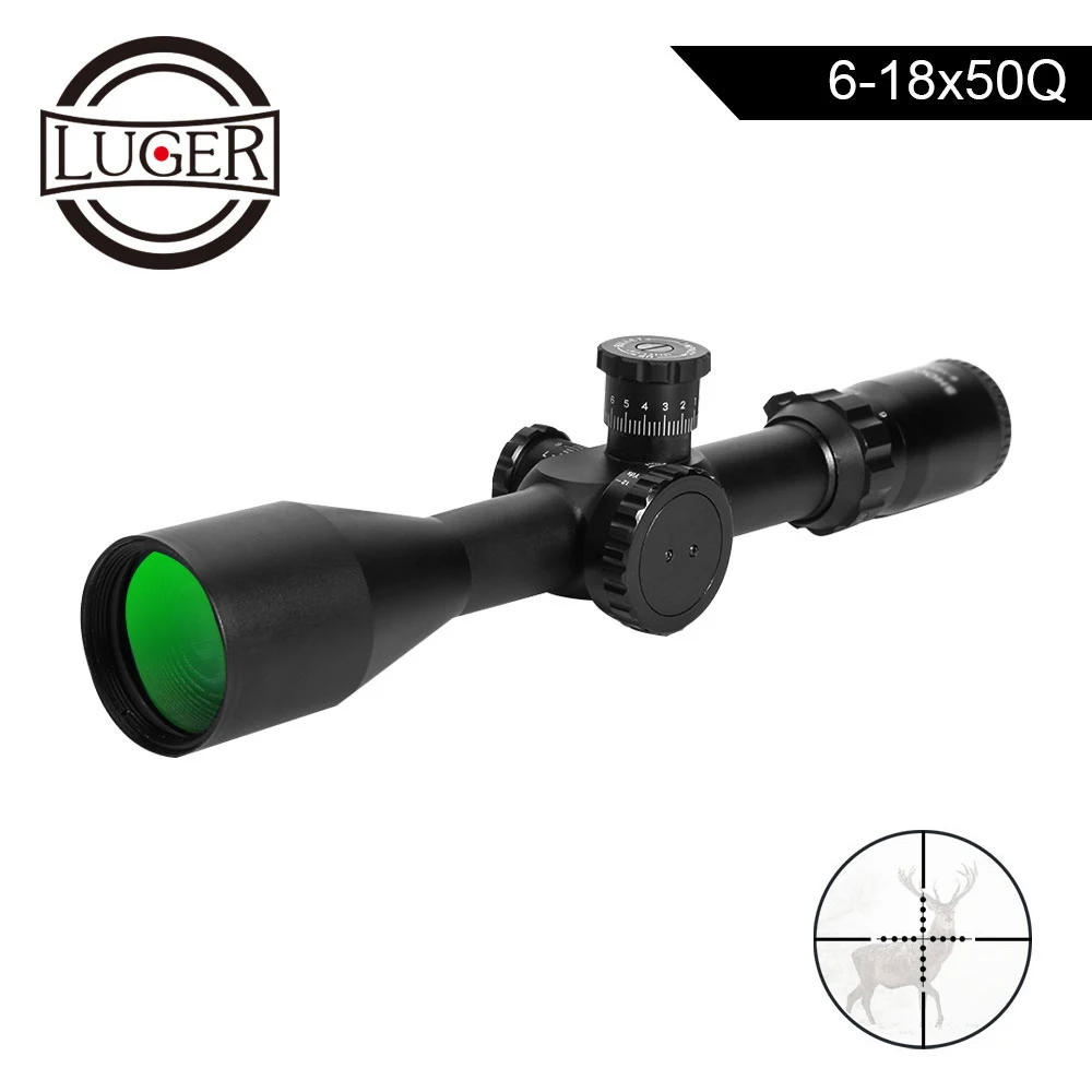 LUGER 6 18X50 Охотничья винтовка с длинным глазом Mil Dot Crosshair Тактический оптический