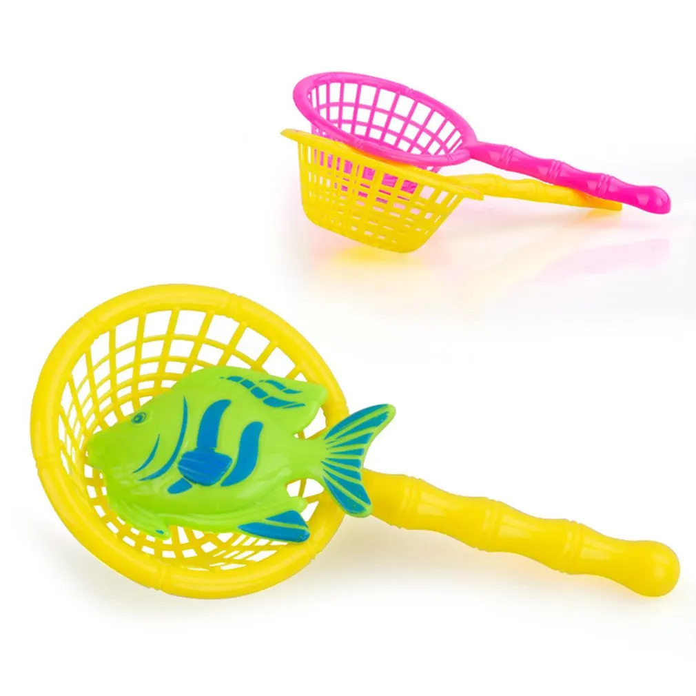 

New 1PC Magnetic Fishing Handle Net For Plastic Fish Toy Family Indoor Games Gift Kids Children Fishing Net Color Random Ship
