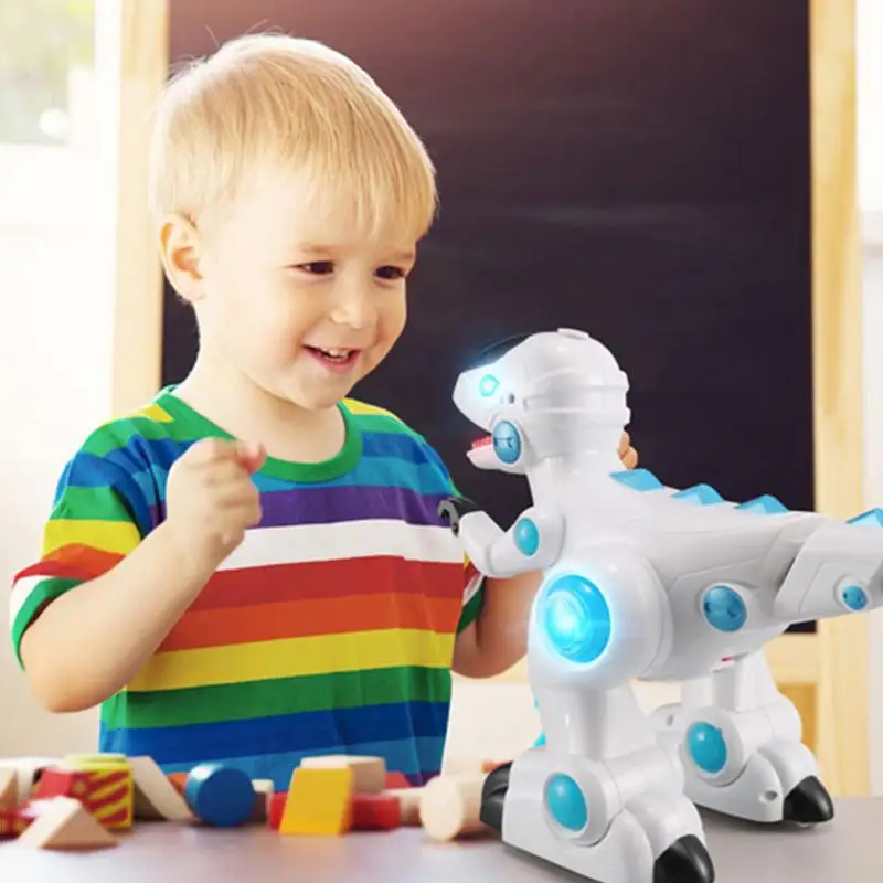 Smart Robot Dinosaur Follow Spray RC Dinosaur Robots Toys Singing And Dancing Storytelling English Learning RC Robot kids toys