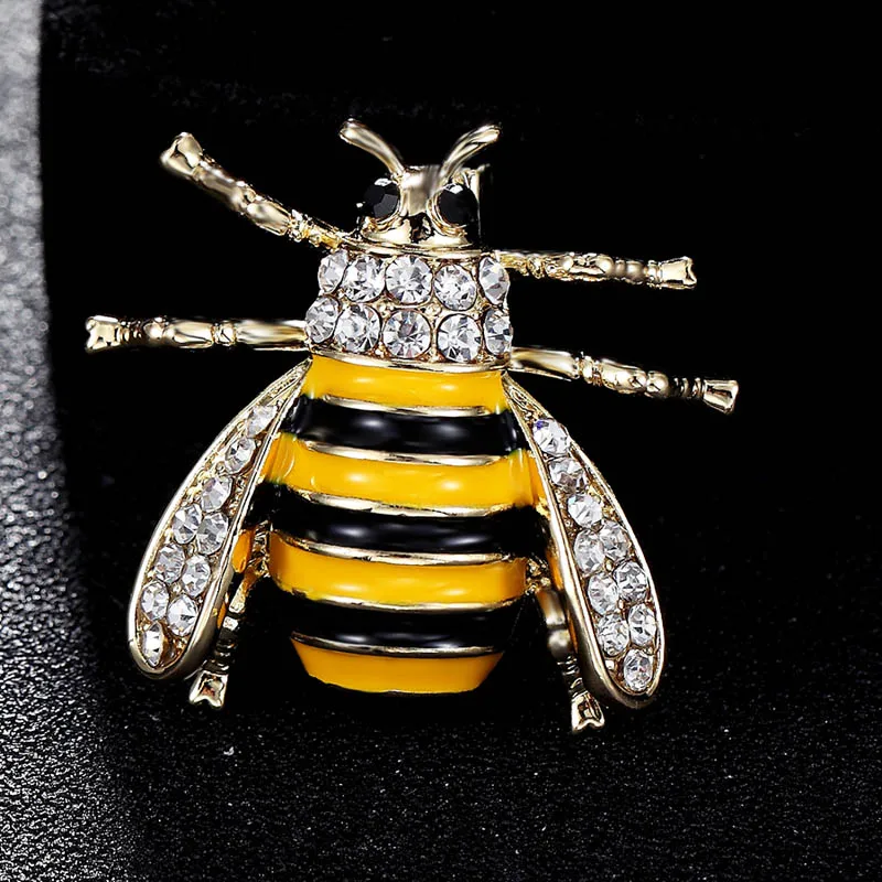 Yellow Enamel bees brooch jewelry For Women and Men Accessories Scarf
