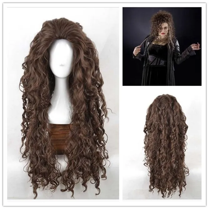 New High Quality Long Brown Wavy Bellatrix Lestrange Wig ...