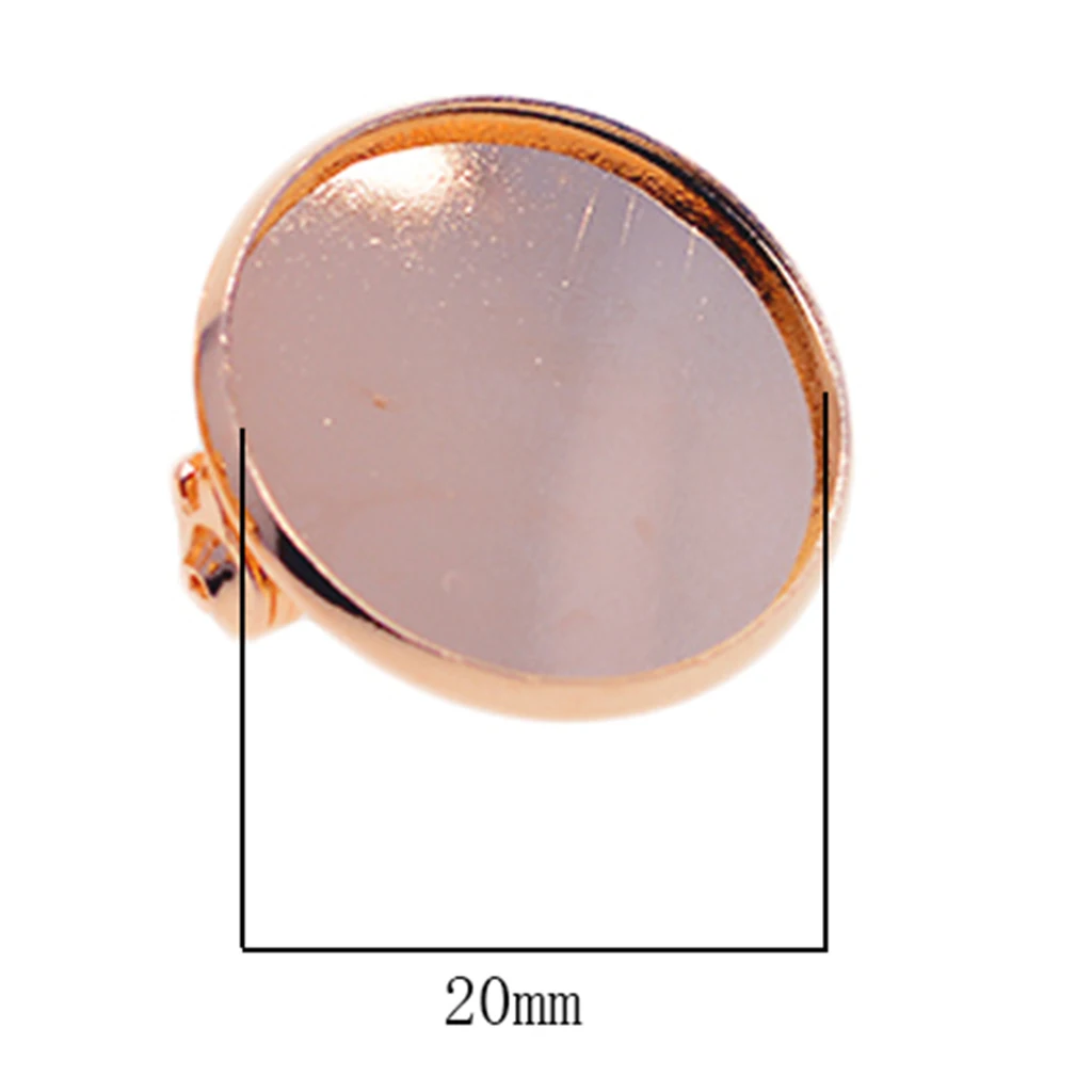 10 Pieces Copper Blank Brooch Trays Cabochon Settings Fit for 20mm Resin Cameo Cabochons Rose Gold