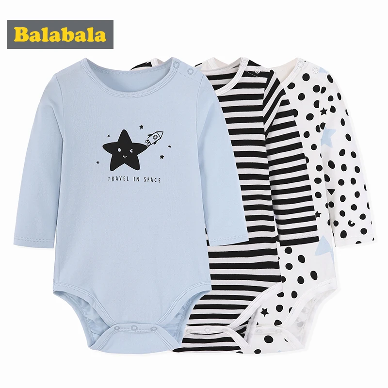 Balabala комбинезоны 3 шт./лот/детская одежда для новорожденных хлопок унисекс