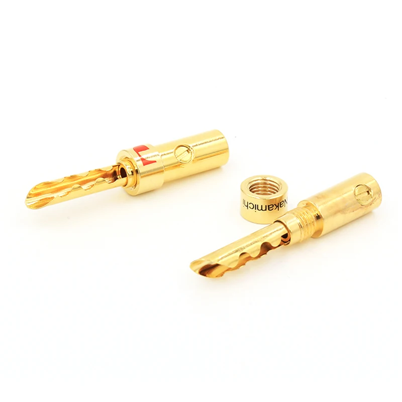 BA1401 Позолоченный разъем типа банан динамик кабель провод BFA 8 шт.|speaker cable plug|banana plug