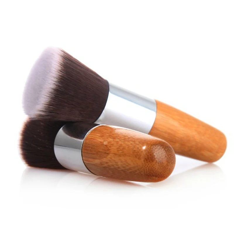 

2pcs Professional Makeup Brush Flat Top Brush Foundation Powder Beauty Brush Cosmetic Make Up Brushes Tool Wooden Make-up