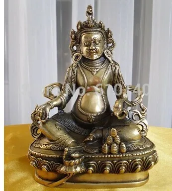 

Tibetan Buddhist bronze God of wealth mammon buddha statue 15 cm