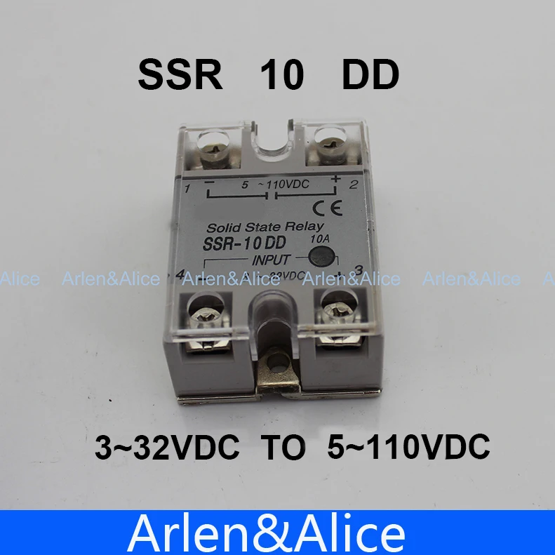 

10DD SSR input 3~32VDC load 5~110VDC DC single phase DC solid state relay
