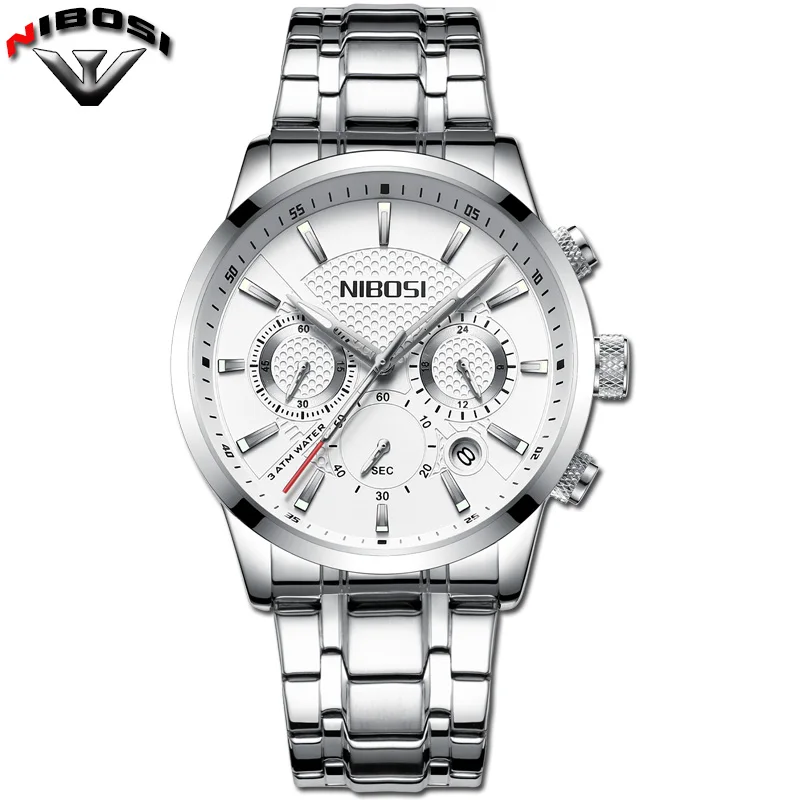 Montre Homme NIBOSI мужские часы 2017 топ класса люкс из нержавеющей стали Uhren Relogio Masculino
