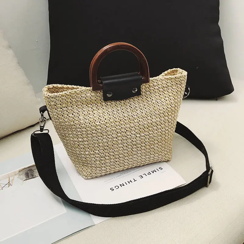

2018 Fashion Beach Bag Straw Totes Bag Flap Women Handbag Braided New Arrivals High Quality Women Shoulder Bag for Summer