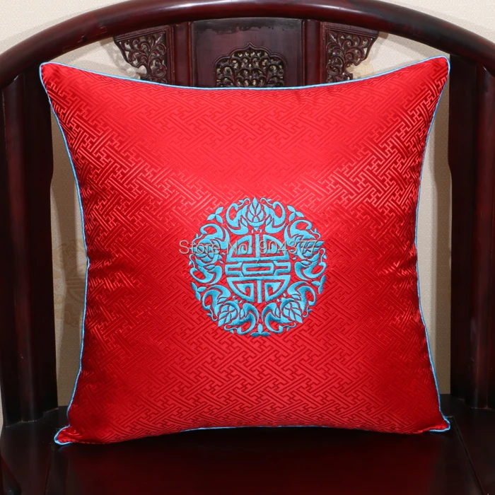 Красивые вышитые Веселые китайские шелковые наволочки для дивана, стула, рождественские украшения, наволочки, роскошные наволочки