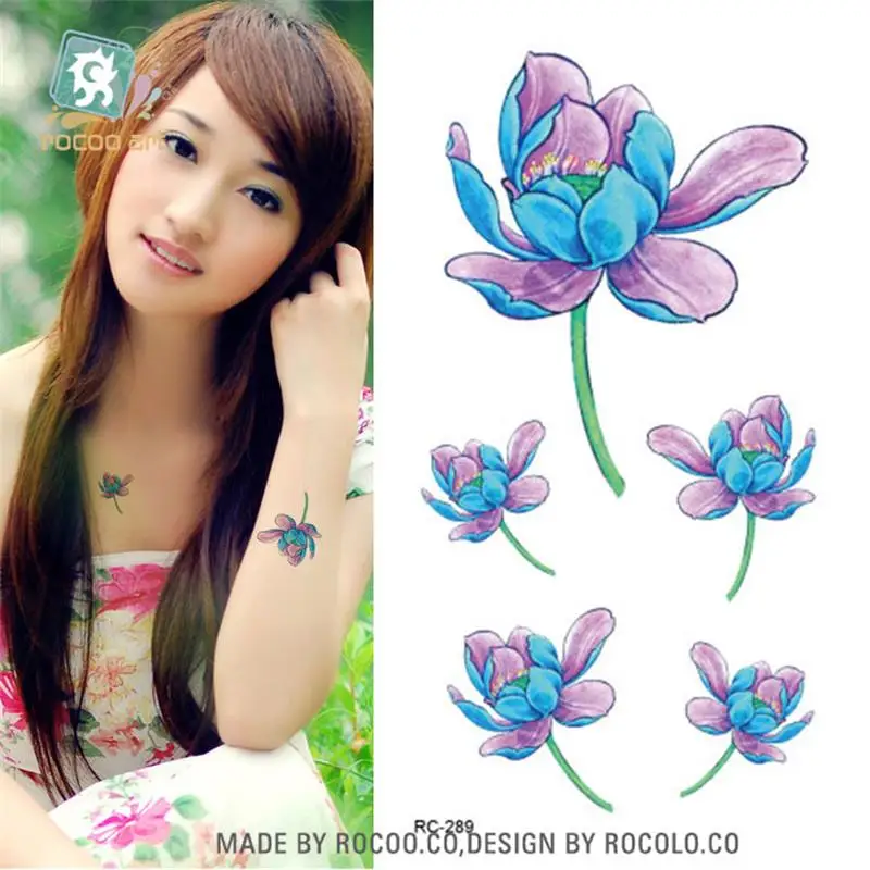 

Body Art waterproof temporary tattoos for men and women 3d Beautiful flower design small arm tattoo sticker wholesale RC2289