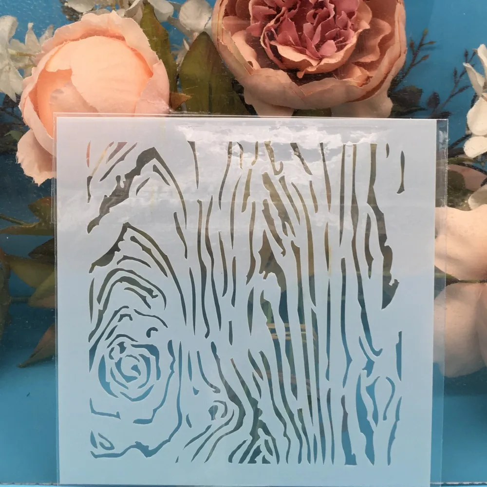 

13cm Wooden Texture DIY Craft Layering Stencils Wall Painting Scrapbooking Stamping Embossing Album Paper Card Template