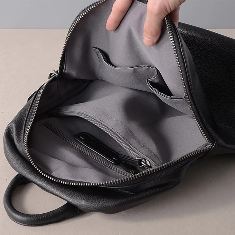 Zency, Модный женский рюкзак из натуральной кожи, черный ранец для ноутбука, школьная сумка для леди, Повседневная дорожная сумка, большая емкость