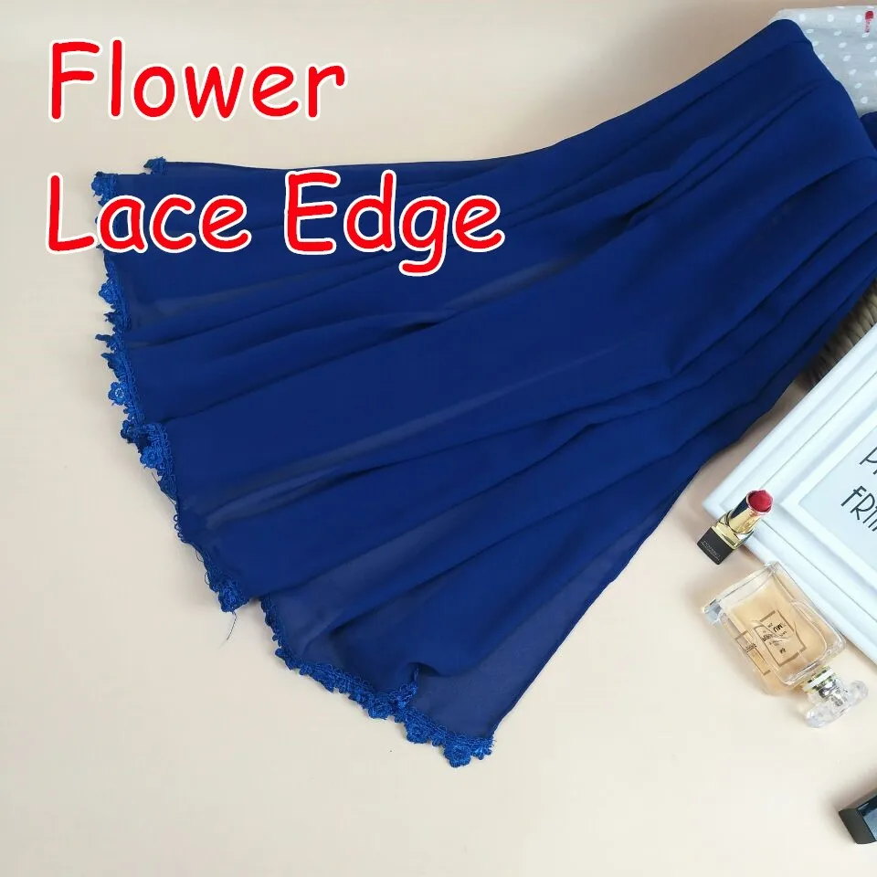 

J4 High quality flower edge chiffon hijab lady long shawls scarves scarf 180*75cm 10pcs/lot