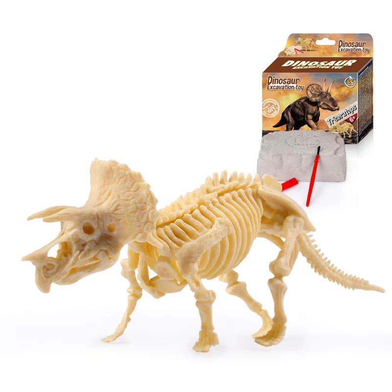 Динозавр набор "раскопки" моделирование археологии к тому, что для прокладки окаменелости игрушечной модели Детская обучающая игрушка Трицератопс - Цвет: K787-B