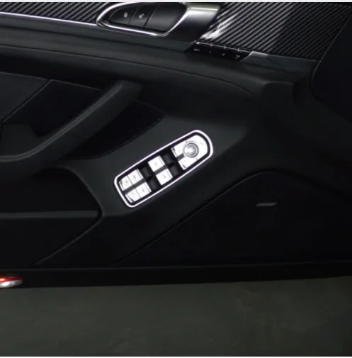 Кнопки для подъема автомобильных стекол блестки отделка наклейки Porsche Panamera Cayenne