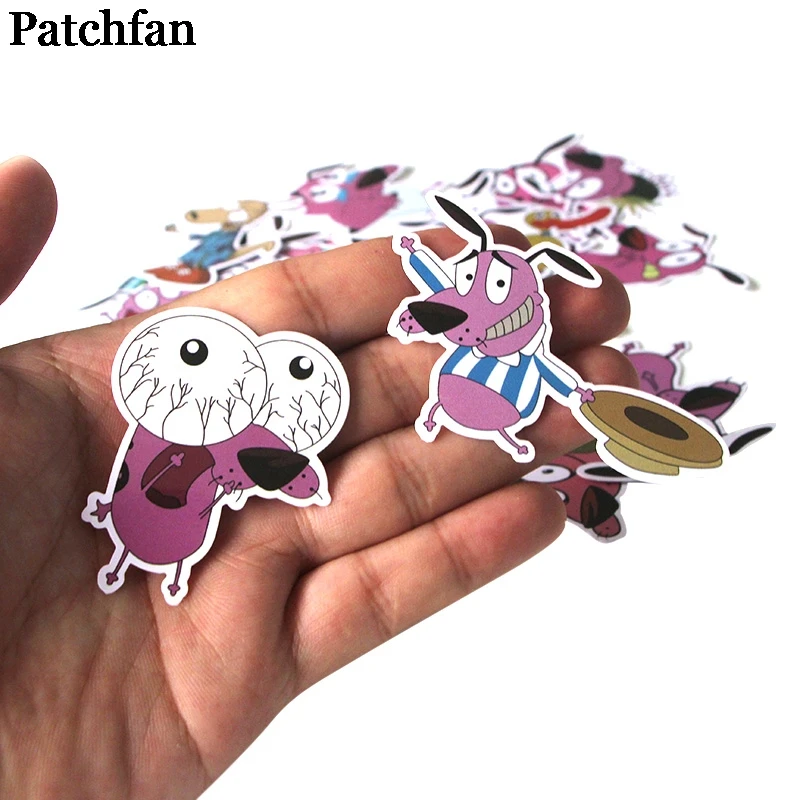 Patchfan 38 шт. смелость трусливая собака наклейки для скрапбукинга DIY ноутбук скейтборд мотоцикл украшения дома настенные значки A2010