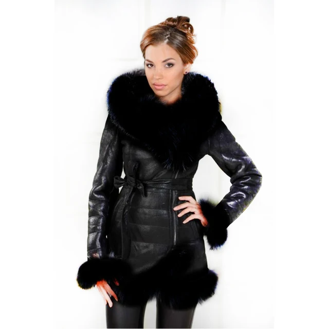 manteau daim fourrure femme