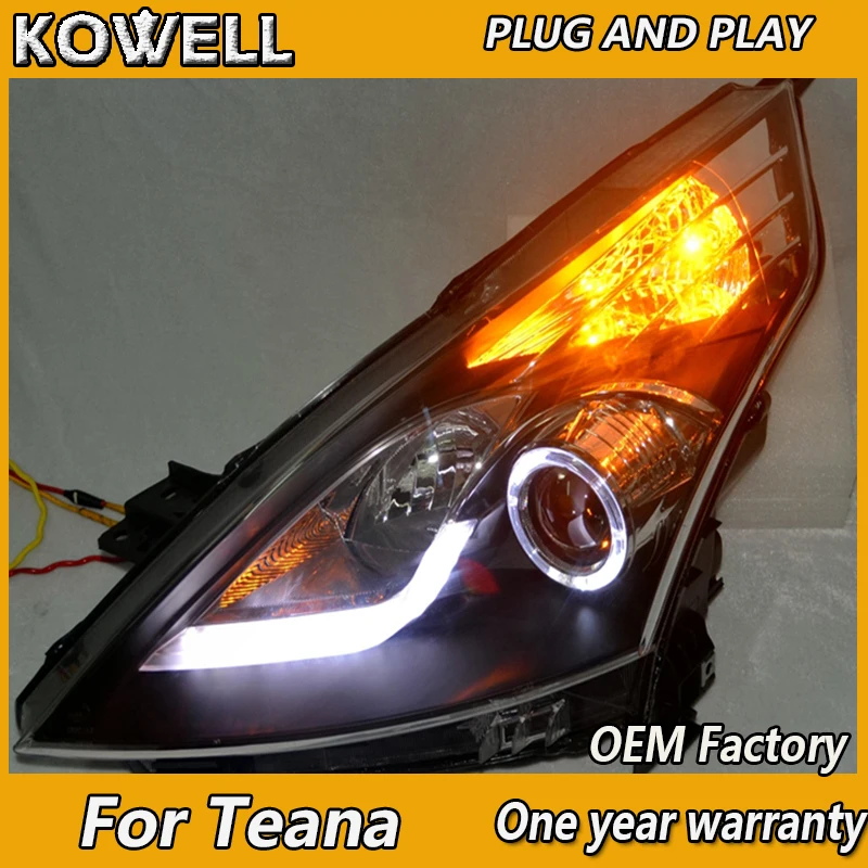 

KOWELL автомобильный Стайлинг для Nissan TEANA головной светильник s 2008-2012 для Nissan TEANA светодиодный светильник Q5 би ксенон объектив HID комплект луч