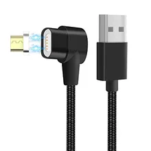Baolx 90 Degree Right Angle 1M Magnetic Micro USB Cable 2.1A Fast Data Charging Cable For Samsung Galaxy HTC Android Cellphones