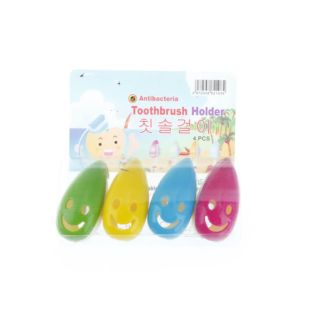 4Pcs /Set PC Plastic Toothbrush Case Cover Portable Brush Cap Protective Shell For Travel Hiking Camping Mixed At Random 4*3cm