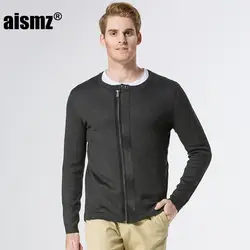 Aismz бренд Для мужчин S Костюмы свитер кардиган 2017, Новая мода на молнии Для мужчин свитер Повседневное одноцветное az0003
