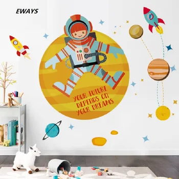 

Children Early Education Space Solar System Wall Stickers Removable PVC Stickers Home Decor For Bedroom Living Room Decorative