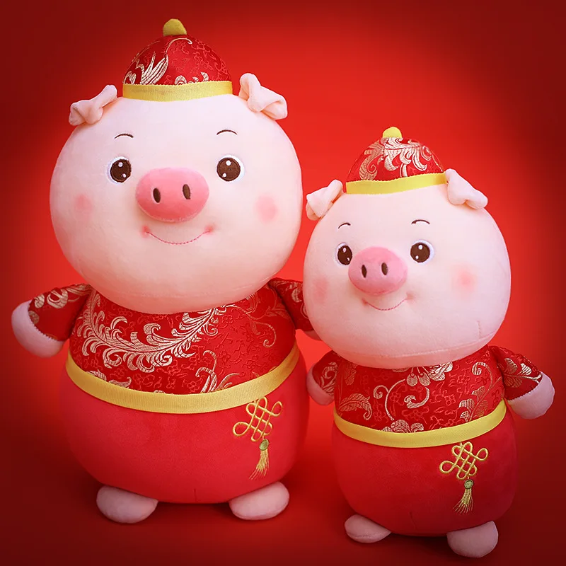 2019 Милая Новогодняя свинья плюшевая игрушка китайский год свиньи талисман