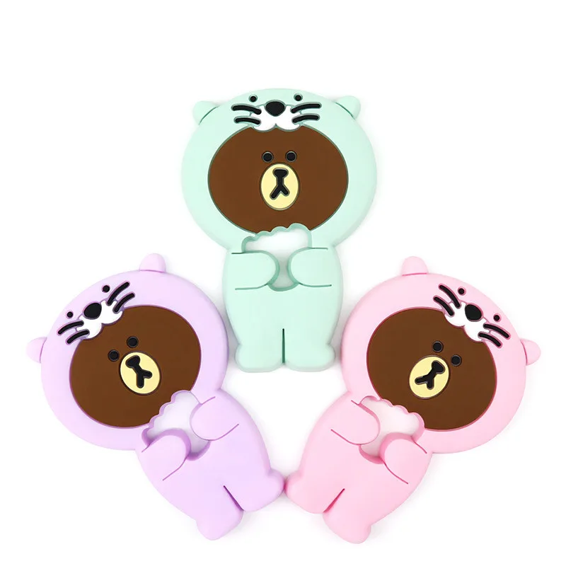 

Food Silicone Baby Teethers Training Cute Tiger Toddler Safe Chew Toy Teething Gift Ring Infant Oral Care Baby Newborn Products