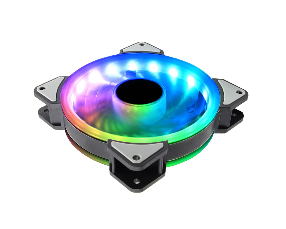 ALSEYE RGB вентилятор 120 мм кулер 12V 3pin компьютер вентилятор Dual LED кольцо многоЦветные вентиляторы дистанционного управлени