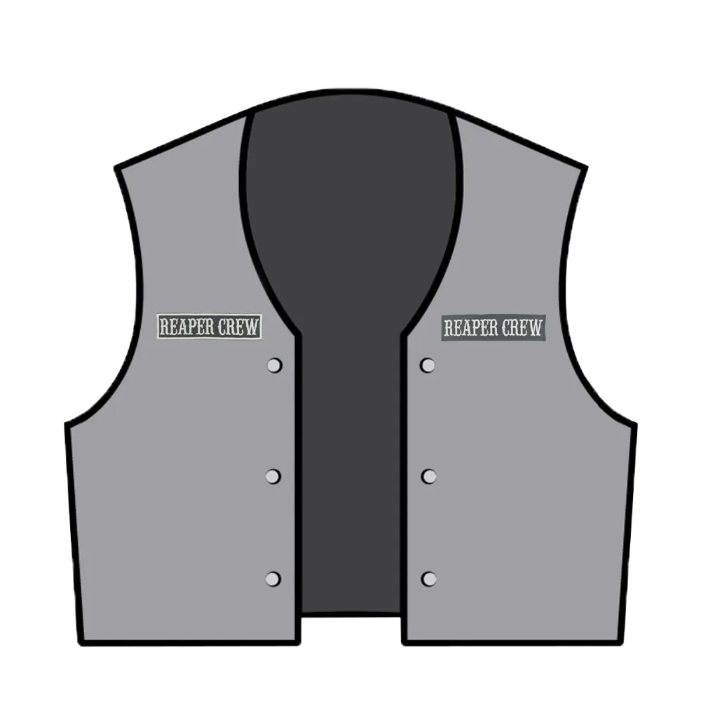 G0379 (4)Name Tag REAPER CREW Motorcycle Biker Embroidered Iron On Patch For Jacket Sew On Patch For Rider Vest Free Shipping Wholesale