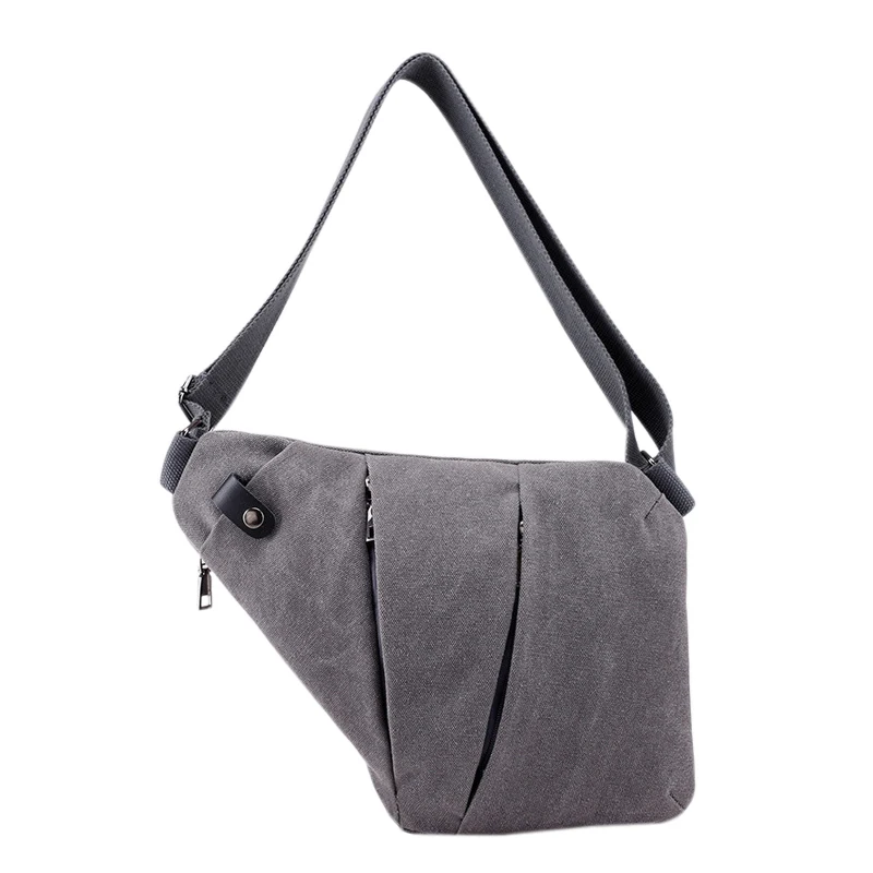 Men Gun Bag Crossbody Multifunctional Chest Bag (light grey) on
