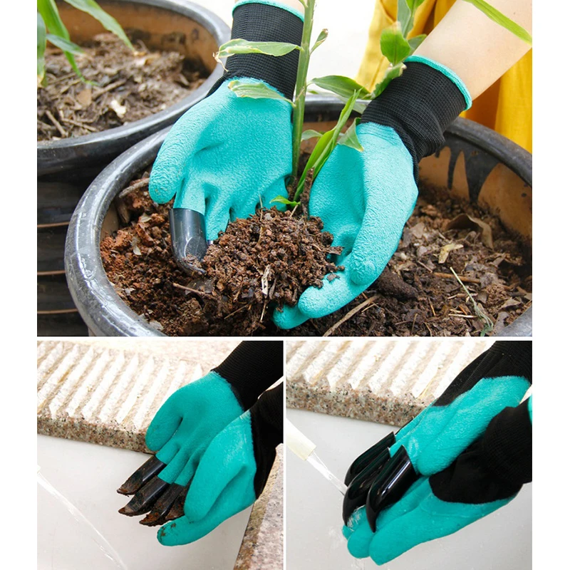 ABS Garden Genie Gloves With Fingertips 4 Claws Quick Easy To Dig And Plant Safe For Rose Pruning Gloves Mittens Digging Glove (2)