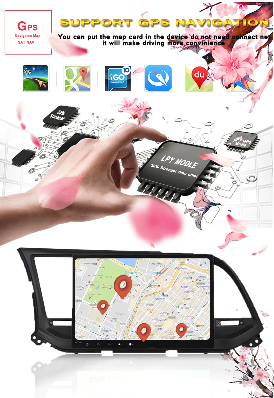 Discount For Hyundai Elantra 2016 2018 Auto car gps navigation glonass music video pc tablet with 3/4g wifi android 9.0 octa core carplay 5