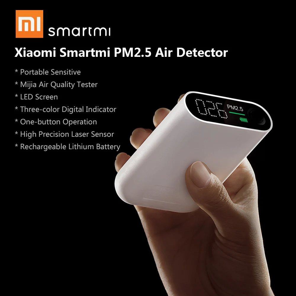 Xiaomi Mi PM2.5 детектор воздуха Портативный чувствительный Mijia тестер качества воздуха светодиодный Экран цифровой индикатор нажатием одной кнопки Управление