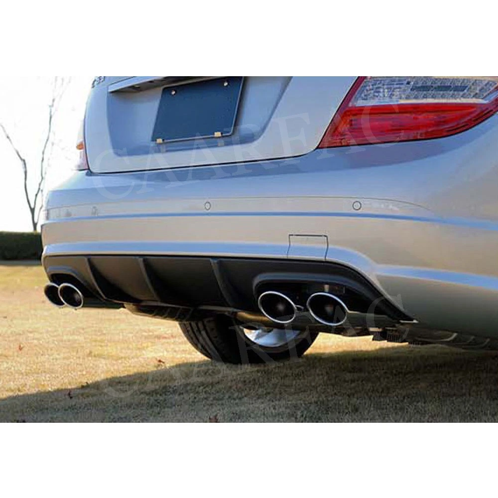 Задний диффузор для губ из углеродного волокна Mercedes Benz C Class W204 C63 AMG 2008 2009 2010 2011