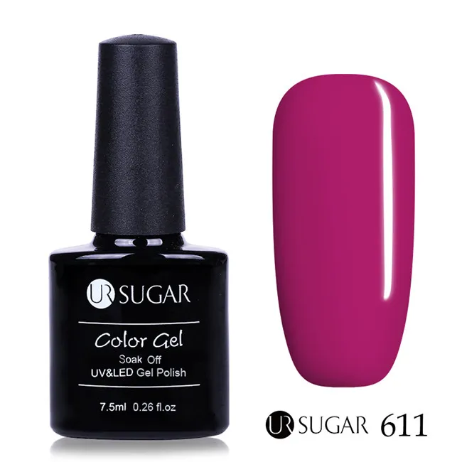 Ur Sugar 7,5 мл Цветной Гель-лак для ногтей замачиваемый УФ светодиодный Гель-лак для ногтей красный розовый серый серия Гель маникюрный лак DIY светодиодный гель - Цвет: 611