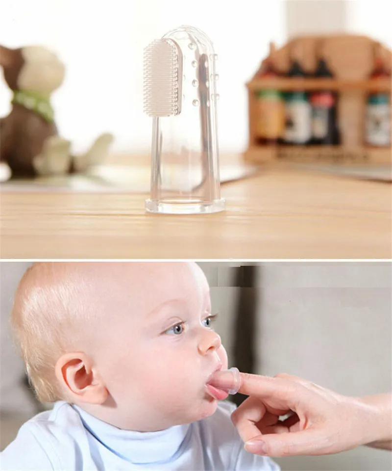 

Baby Finger Toothbrush Silicon Toothbrush+Box Children Teeth Clear Soft Silicone Infant Tooth Brush Rubber Cleaning Baby Brush