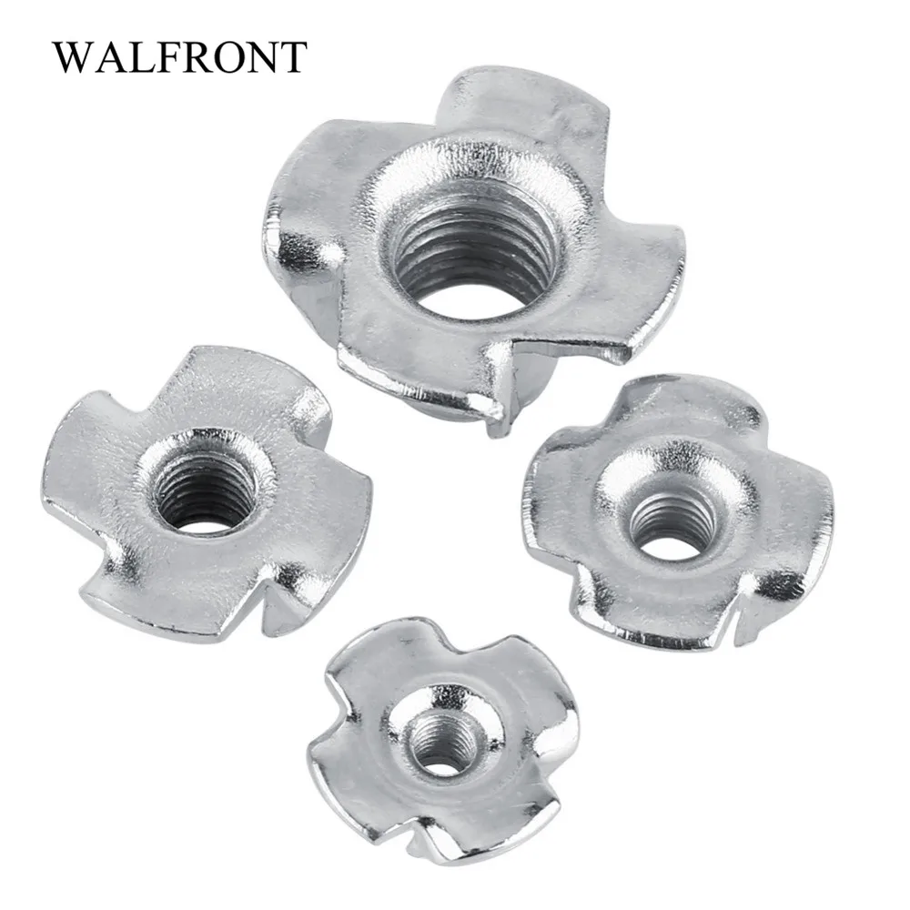 1 Set 4 Prong T Nuts Zinc Plated Carbon Steel Rivet T Nut Captive Tee