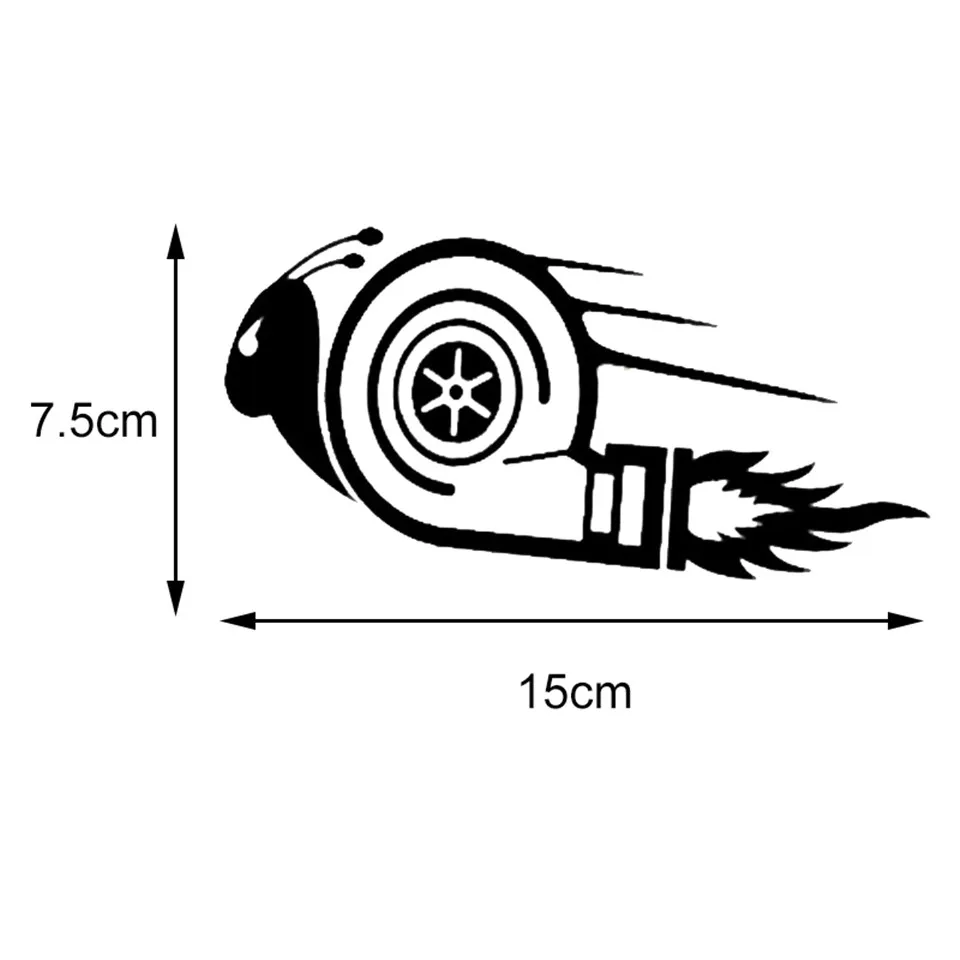 157.5CM Stylish Animal Car Stickers Angry Turbo Snail DUB Drift Race Car Styling Vinyl Decals BlackSilverLaser (4)