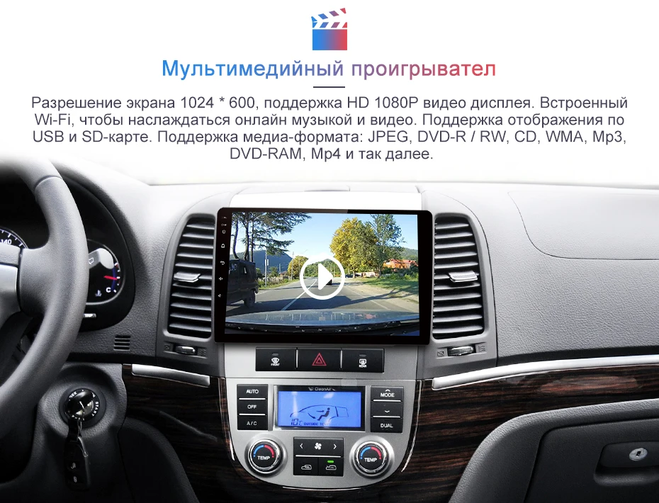Junsun V1 Android 9,0 2G+ 32G DSP автомобильный Радио мультимедийный видео плеер для hyundai Santa Fe 2 2006-2012 навигация gps 2 din без dvd