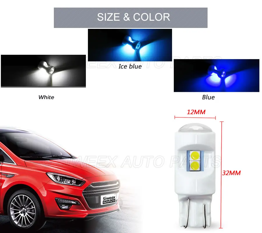 1 шт. T10 разъем W5W 6SMD 3030 керамика ширина супер яркий светодиодный высокой температуры инструмент лампа номерного знака