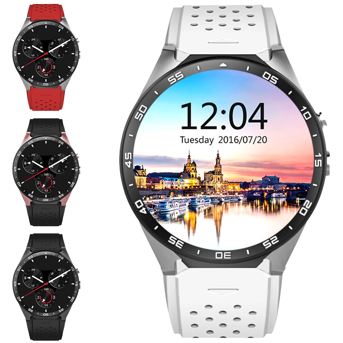  KW88 3g WIFI GPS bluetooth smart watch Android 5.1 MTK6580 CPU 139 zoll 2.0MP kamera smartwatch für