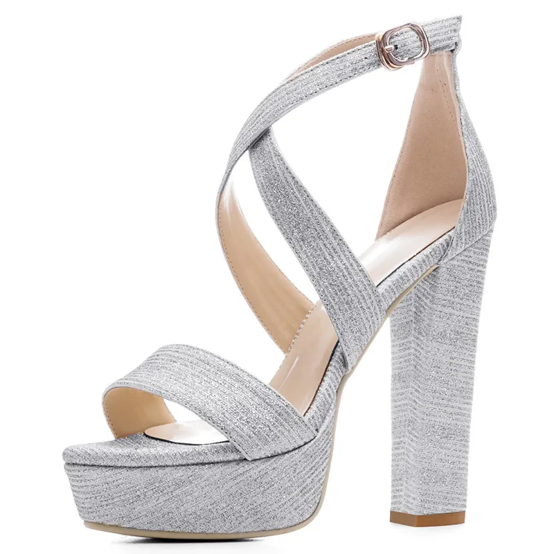 

THEMOST Summer Sexy Women's Shoe Chunky Platform Sandals Open Toe Stilettos Heels Modern Work Party Sandal