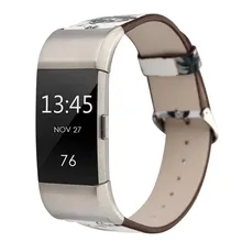 Del шаблон кожаный ремешок сменный ремешок для часов для FitBit Charge 2 td1103 Прямая поставка