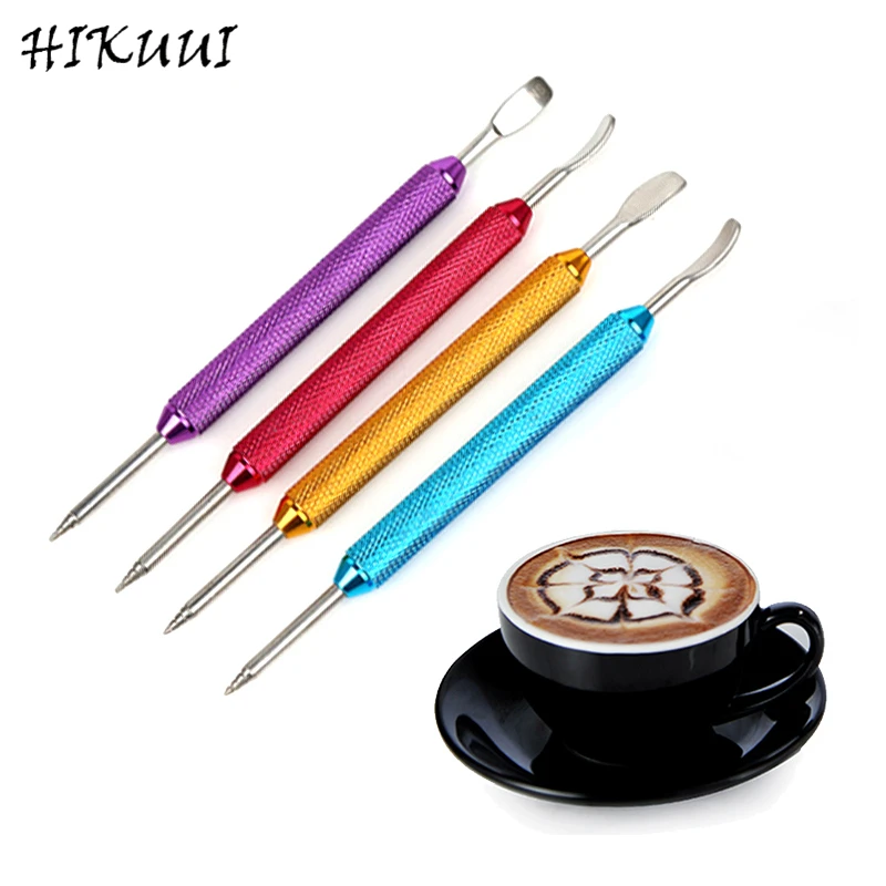 

HIKUUI 1pc Coffee Decorating Latte Art Pen Stainless Steel Tamper Needle Creative Cafe Tools 4 Colors